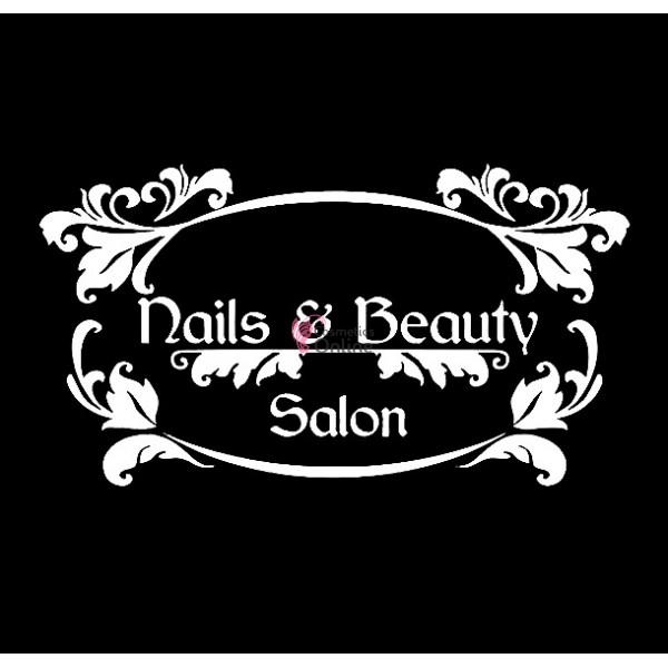 Sablon sticker de perete pentru salon de infrumusetare - J000L - Nail&Beauty Salon - Alb